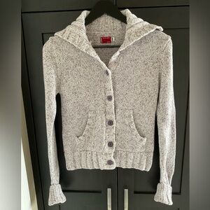 💜 🌟 Levi’s Women’s Purple White Button Down Knit Cardigan Sweater M EUC